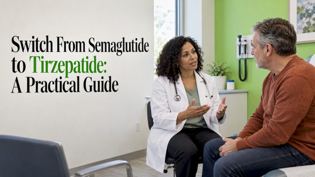 Patient discussing a medication switch with clinician
